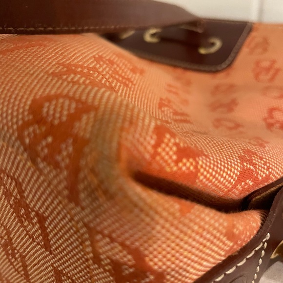 🔥QUICK SALE🔥Dooney & Bourke vintage orange canvas leather Satchel & dust bag - Picture 9 of 13